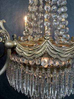 Empire French Brass Chandelier, 1930s-NSG-2036589