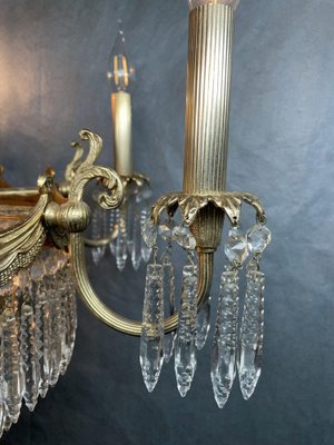 Empire French Brass Chandelier, 1930s-NSG-2036589