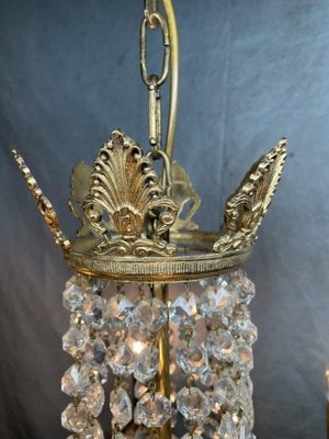 Empire French Brass Chandelier, 1930s-NSG-2036589