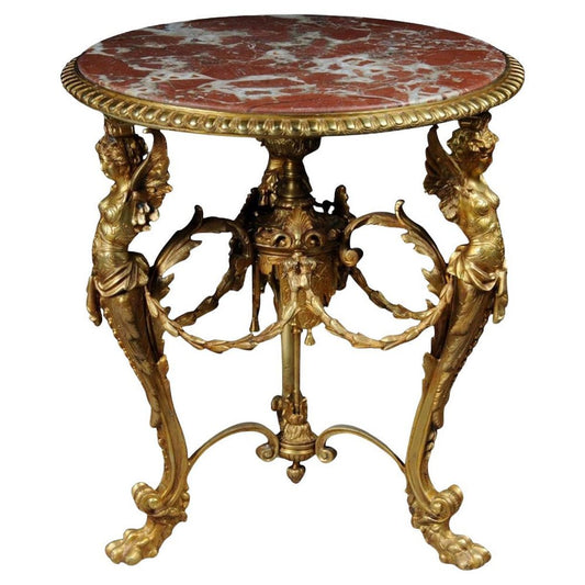 Empire French Saloon Table in Bronze Gilt