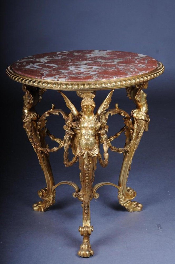 Empire French Saloon Table in Bronze Gilt