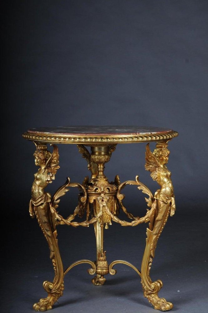 Empire French Saloon Table in Bronze Gilt