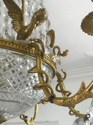 Empire Gilt Bronze and Cut Crystal Chandelier, 1815-MBH-1032741