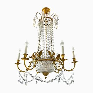 Empire Gilt Bronze and Cut Crystal Chandelier, 1815-MBH-1032741