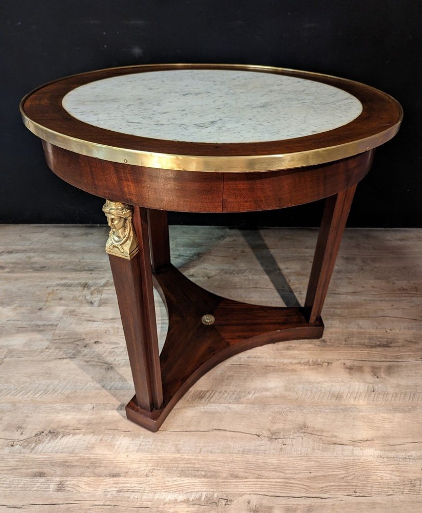 Empire Guéridon in Walnut and Marble