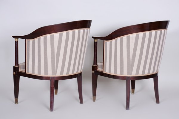 Empire Living Room Set in Mahogany, France, 1930s, Set of 3-WHY-1768702