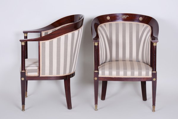 Empire Living Room Set in Mahogany, France, 1930s, Set of 3-WHY-1768702