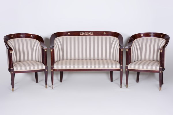 Empire Living Room Set in Mahogany, France, 1930s, Set of 3-WHY-1768702