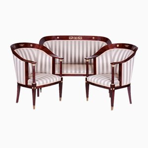 Empire Living Room Set in Mahogany, France, 1930s, Set of 3-WHY-1768702