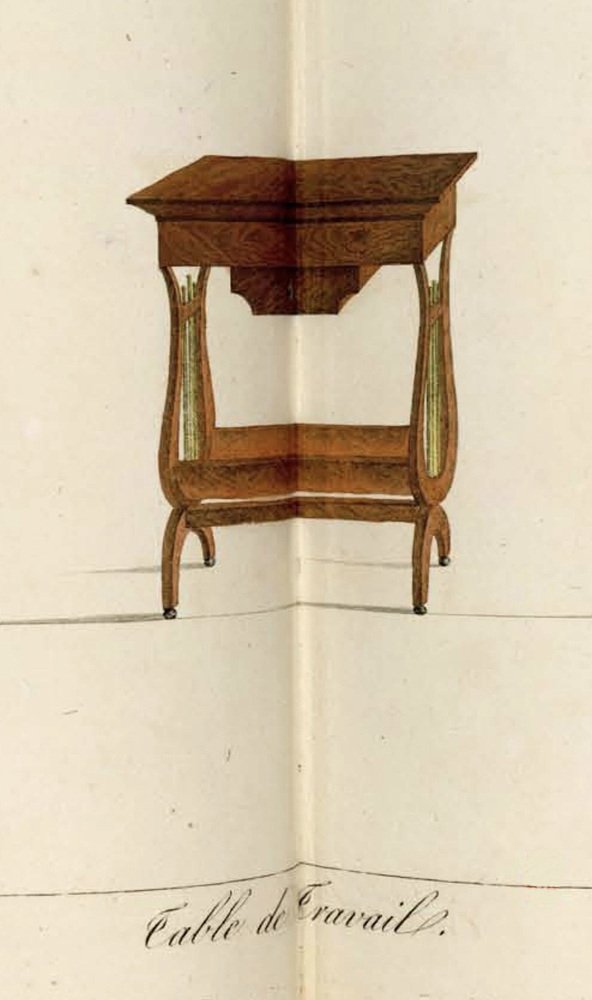 Empire Lyra Sewing Table, 1810s