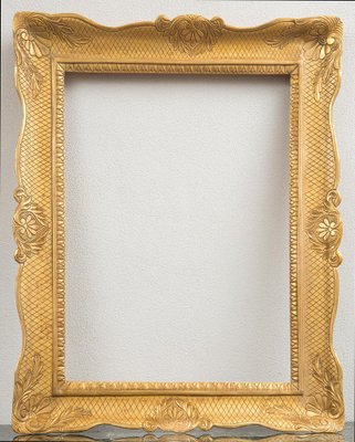 Empire Neapolitan Frame in Golden and Carved Wood, 1800s-KKK-1776538