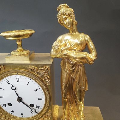 Empire Pendule Breastfeeding Mother with Child, France, 1810s-NWA-1730073