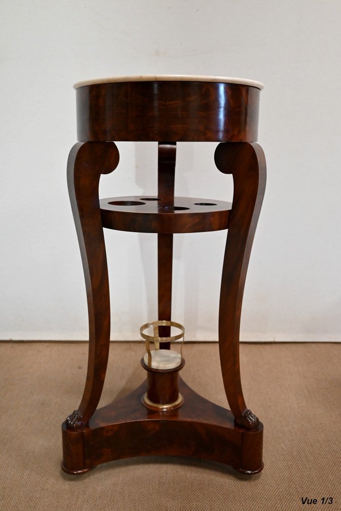 Empire Period Athenian Barbière in Mahogany Burl Veneer, Early 19th Century