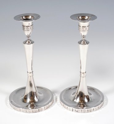 Empire Silver Candleholders by Johann Kaba, Vienna, Austria, 1803, Set of 2-EMT-1819625