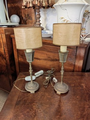 Empire Style Bedside Table Lamps in Parchment, Set of 2-ZFY-1705678