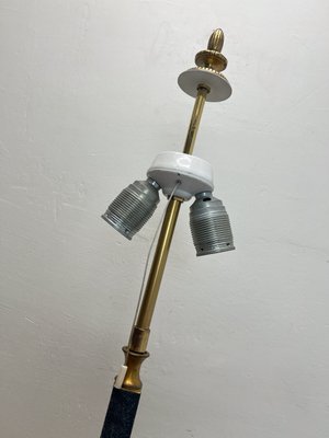 Empire Style Brass and Green Column Table Lamp, 1960s-WZZ-2024616