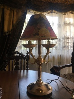 Empire Style Brass Table Lamp, 1970s-WQQ-683938