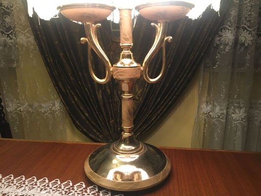 Empire Style Brass Table Lamp, 1970s-WQQ-683938