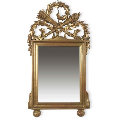 Empire Style Carved Golden Mirror, 1980s-TBU-2023768