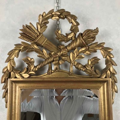 Empire Style Carved Golden Mirror, 1980s-TBU-2023768