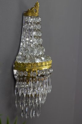 Empire Style Crystal and Brass Wall Lamp-KEG-989873