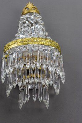 Empire Style Crystal and Brass Wall Lamp-KEG-989873