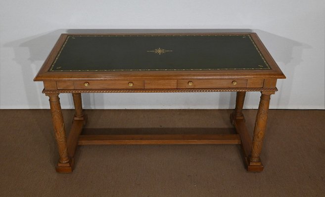 Empire Style Desk in Oak, 1950s-RVK-1421576