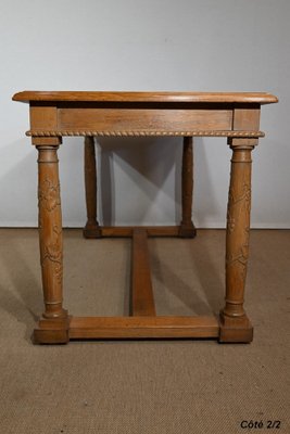 Empire Style Desk in Oak, 1950s-RVK-1421576