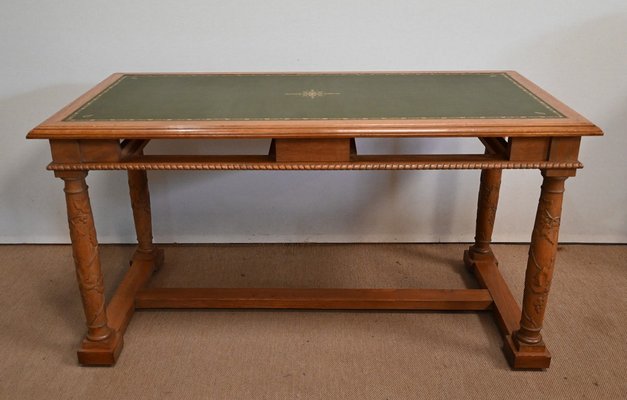 Empire Style Desk in Oak, 1950s-RVK-1421576