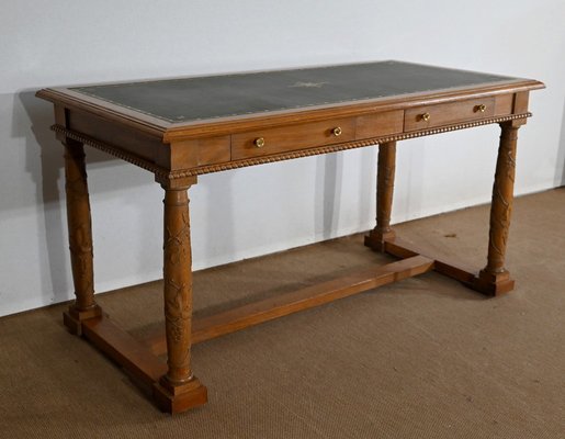 Empire Style Desk in Oak, 1950s-RVK-1421576