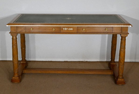 Empire Style Desk in Oak, 1950s-RVK-1421576