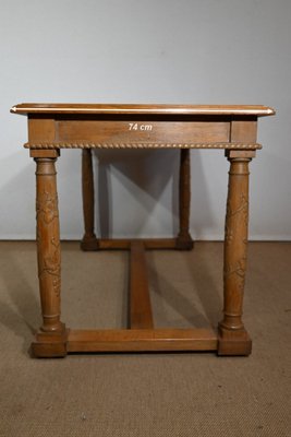 Empire Style Desk in Oak, 1950s-RVK-1421576