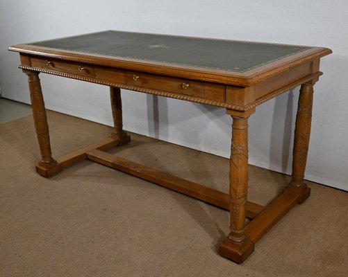 Empire Style Desk in Oak, 1950s-RVK-1421576