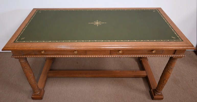 Empire Style Desk in Oak, 1950s-RVK-1421576