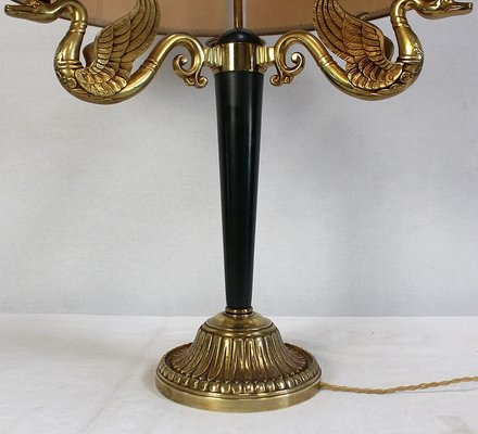 Empire Style Gilt Brass Lamp, Early 20th Century-RVK-1008614