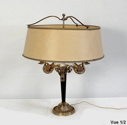 Empire Style Gilt Brass Lamp, Early 20th Century-RVK-1008614