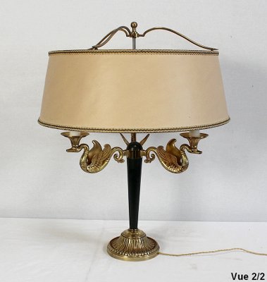 Empire Style Gilt Brass Lamp, Early 20th Century-RVK-1008614