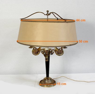 Empire Style Gilt Brass Lamp, Early 20th Century-RVK-1008614