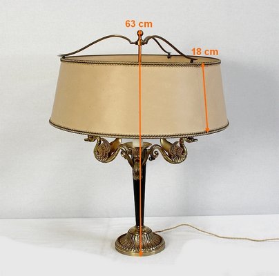 Empire Style Gilt Brass Lamp, Early 20th Century-RVK-1008614