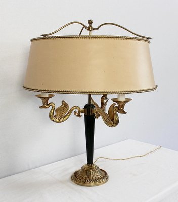 Empire Style Gilt Brass Lamp, Early 20th Century-RVK-1008614