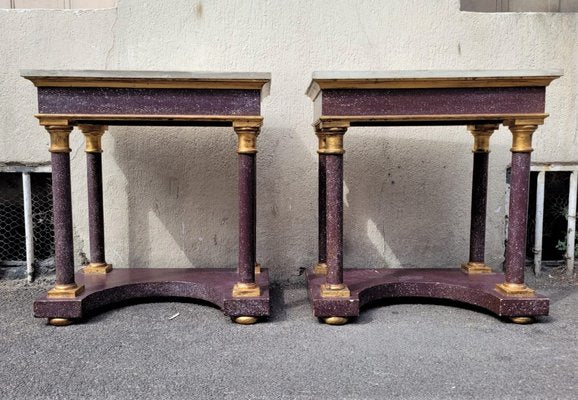 Empire Style Imitation Porphyry Consoles, Set of 2-SYQ-1058473