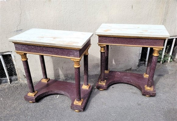 Empire Style Imitation Porphyry Consoles, Set of 2-SYQ-1058473