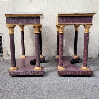 Empire Style Imitation Porphyry Consoles, Set of 2-SYQ-1058473