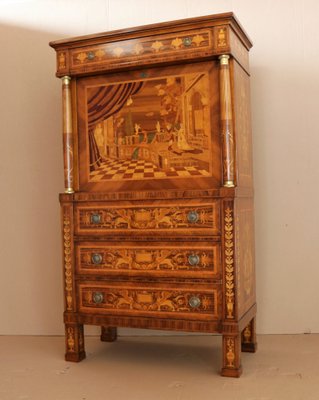 Empire Style Inlaid Secretaire, 1990s-IYX-1422835