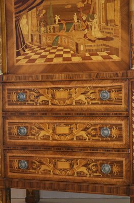 Empire Style Inlaid Secretaire, 1990s-IYX-1422835