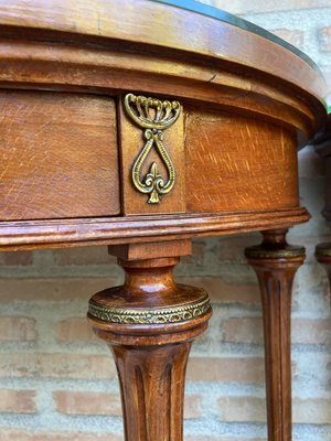 Empire Style Mahogany Nightstands with Bronze and Brass Details, 1930s, Set of 2-NOU-935518