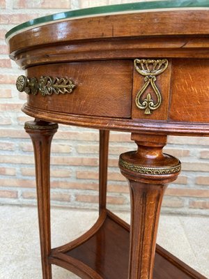 Empire Style Mahogany Nightstands with Bronze and Brass Details, 1930s, Set of 2-NOU-935518