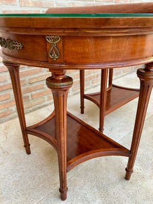 Empire Style Mahogany Nightstands with Bronze and Brass Details, 1930s, Set of 2-NOU-935518