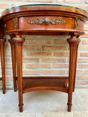 Empire Style Mahogany Nightstands with Bronze and Brass Details, 1930s, Set of 2-NOU-935518