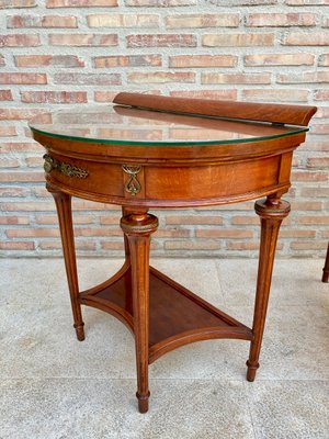 Empire Style Mahogany Nightstands with Bronze and Brass Details, 1930s, Set of 2-NOU-935518